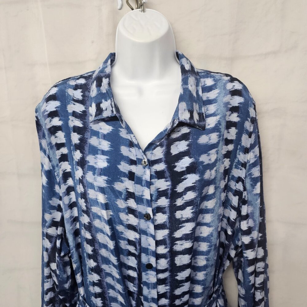 Time and Tru Shirt Dress Grunge Belted Maxi Casual Boho Indie 2XL - Picture 3 of 12